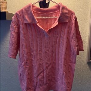 Pink Cable Knit Sweater